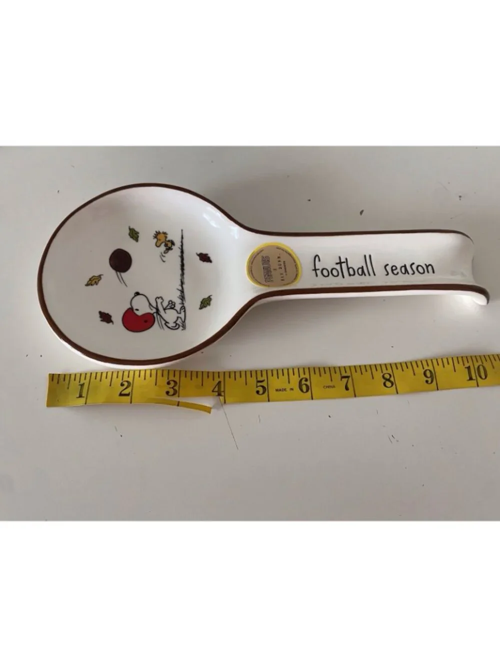 Rae Dunn X Peanuts Snoopy Woodstock Football Season Ceramic Spoon Rest Fall NEW